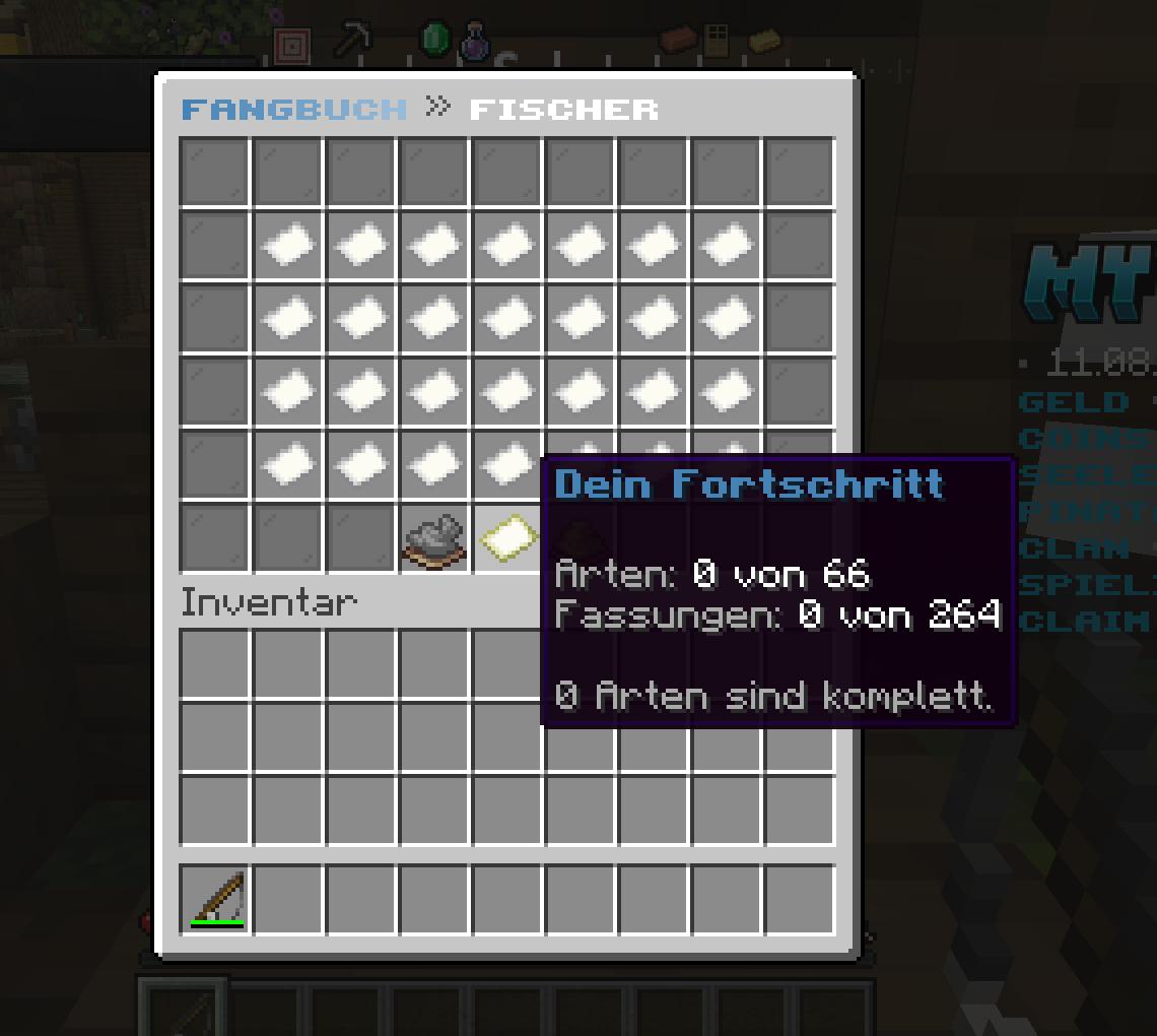 Fangbuch mit Fortschritt