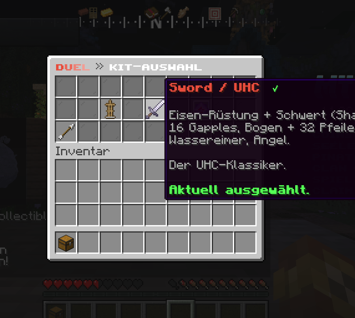 Kit-Auswahl mit Sword/UHC