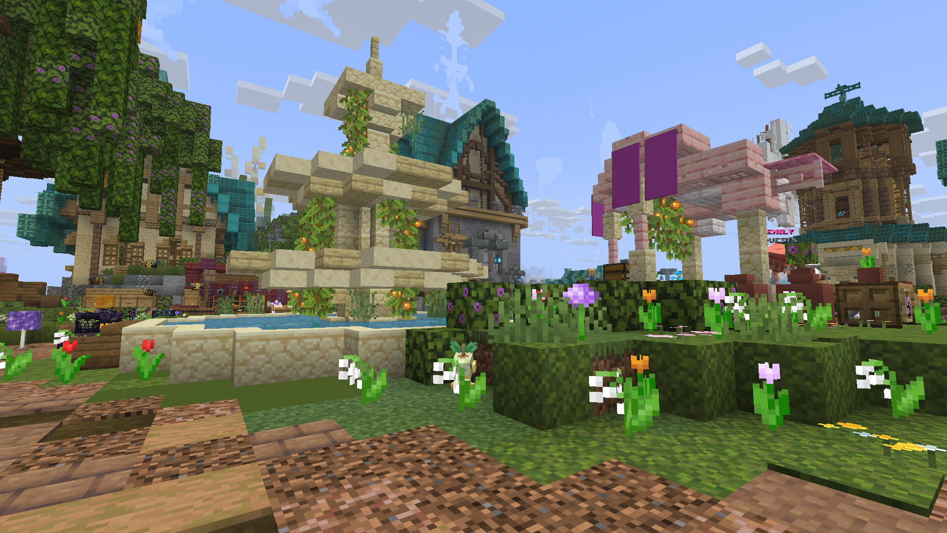 Der aktuelle Wunschbrunnen am Survival-Spawn neben dem Queststand